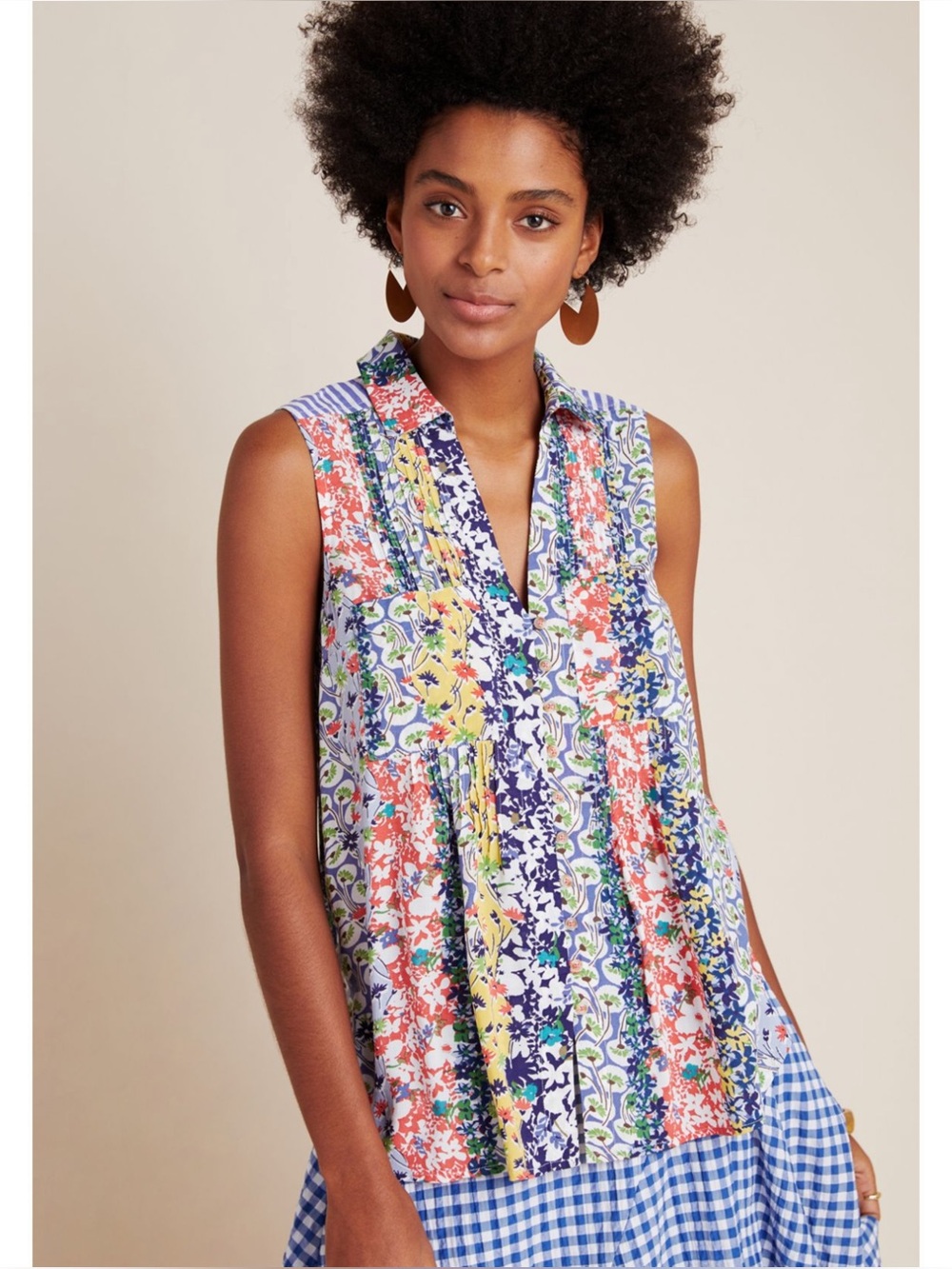 MAEVE | NWT Anthropologie Whimsical Pintucked Blouse in Novelty Floral, Small